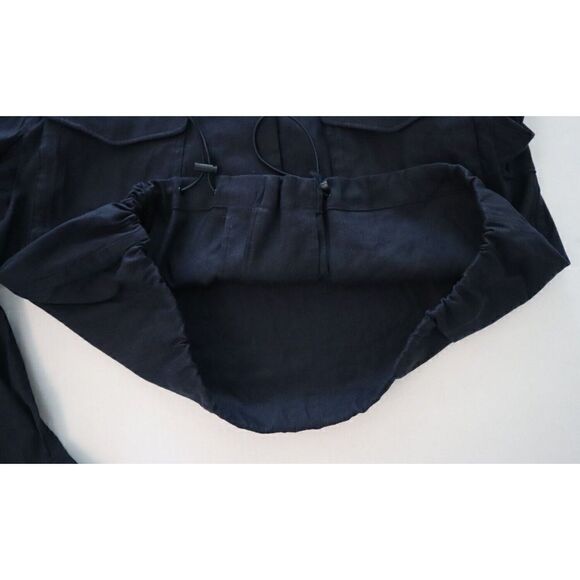 Rag & Bone Women's Sz L Black Cotton Blend Button Down Collared Jacket $585 - Picture 7 of 7